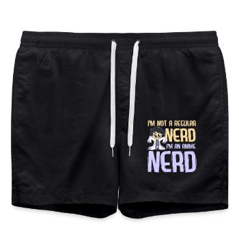 Anime Manga Otaku Kawaii Japan Cosplay Comic - Badeshorts - Schwarz - Vorne - AI Model Male 185 light (185cm)