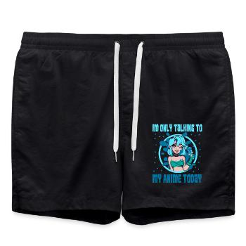 Anime Manga Otaku Kawaii Japan Cosplay Comic - Badeshorts - Schwarz - Vorne - AI Model Male 185 light (185cm)