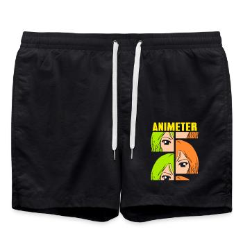 Anime Manga Otaku Kawaii Japan Cosplay Comic - Badeshorts - Schwarz - Vorne - AI Model Male 185 light (185cm)