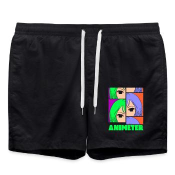Anime Manga Otaku Kawaii Japan Cosplay Schwester - Badeshorts - Schwarz - Vorne - AI Model Male 185 light (185cm)