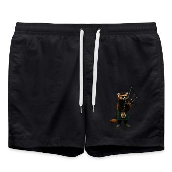 Red Panda Bagpipes - Swim Trunks - black - Front - AI Model Male 185 light (185cm)