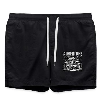 Fourgon d’aventure dans le style jungle - Short de bain - noir - Devant - AI Model Male 185 light (185cm)