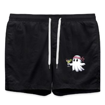Fantôme avec verre à cocktail - Funny Cocktail Design - Short de bain - noir - Devant - AI Model Male 185 light (185cm)