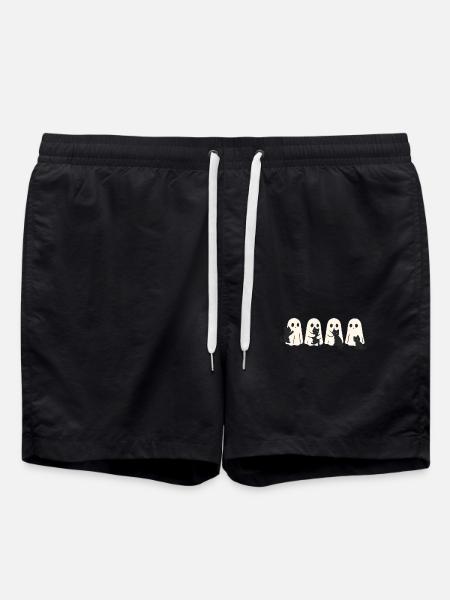 Ghost & Cat – Halloween Fun - Swim Trunks - black