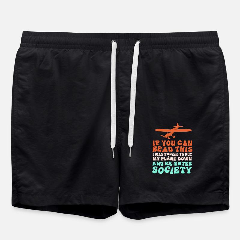 Model Airplane Model Airplane - Swim Trunks - black