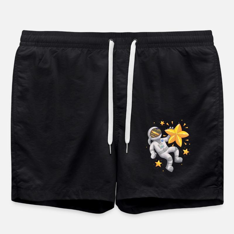 Astronaut Star - Swim Trunks - black