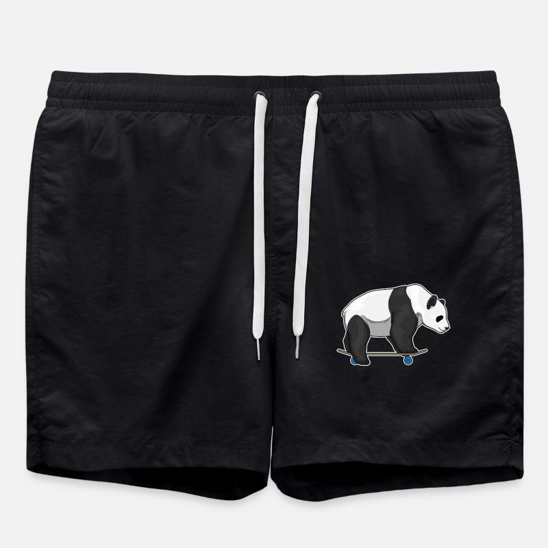 Panda Skater Skateboard - Badeshorts - Schwarz