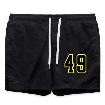 49 Number Leotard - Swim Trunks - black - Front - AI Model Male 185 light (185cm)