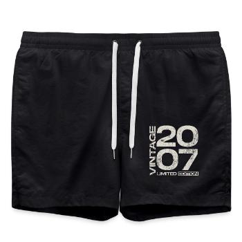 Millésime 2007 Born Vintage Cadeau d’anniversaire - Short de bain - noir - Devant - AI Model Male 185 light (185cm)