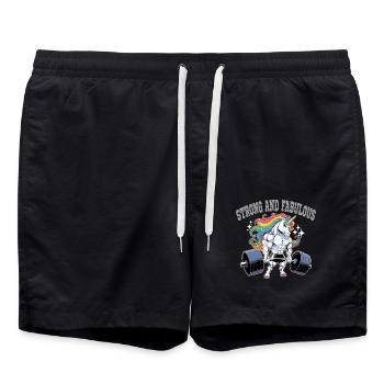 Unicorn Power - Badeshorts - Schwarz - Vorne - AI Model Male 185 light (185cm)