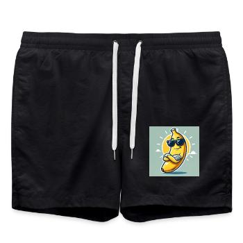 Style banane : ensoleillé et lisse - Short de bain - noir - Devant - AI Model Male 185 light (185cm)