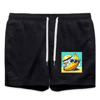 Détendu comme une banane sur la plage ! Se détendre - Short de bain - noir - Devant - AI Model Male 185 light (185cm)