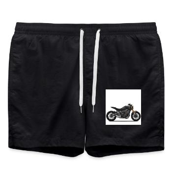 Schwarzes Morrad Design - Freiheit - Badeshorts - Schwarz - Vorne - AI Model Male 185 light (185cm)