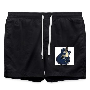 Electric Guitar - Bench - Rock - Rock 'n' Roll - Vintage - Swim Trunks - black - Front - AI Model Male 185 light (185cm)