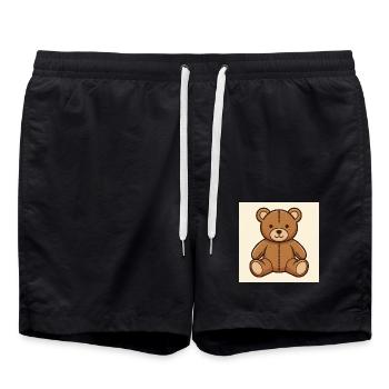 Mon ami l’ours en peluche câlin - Short de bain - noir - Devant - AI Model Male 185 light (185cm)