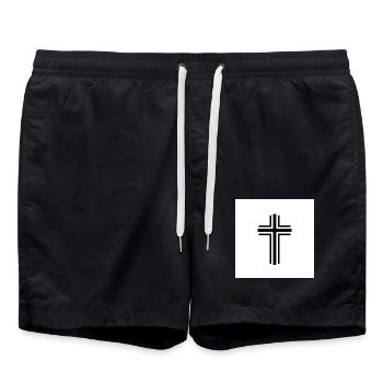 La Croix, symbole de foi et d’espérance - Short de bain - noir - Devant - AI Model Male 185 light (185cm)