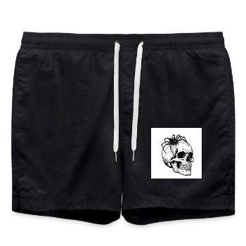 Skull & Spider - Quand la mort rampe - Short de bain - noir - Devant - AI Model Male 185 light (185cm)