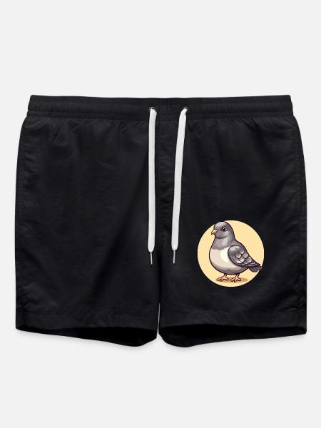 Gentle dove in a circle - Swim Trunks - black