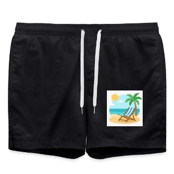 Pure détente : votre transat vous attend sur la plage - Short de bain - noir - Devant - AI Model Male 185 light (185cm)