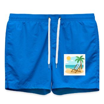 Pure relaxation: Your lounger is waiting on the beach - Swim Trunks - cobalt blue - Front