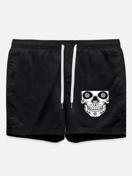 Mexican skull mouthguard - Swim Trunks - black