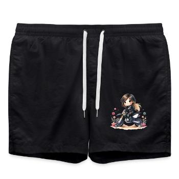 Motocross Mädchen - Badeshorts - Schwarz - Vorne - AI Model Male 185 light (185cm)