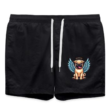 Ange carlin mignon avec des ailes dessin animé Chibi - Short de bain - noir - Devant - AI Model Male 185 light (185cm)