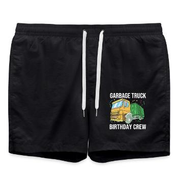 Mülleimer Müllwagen Müllauto Müllmann - Badeshorts - Schwarz - Vorne - AI Model Male 185 light (185cm)