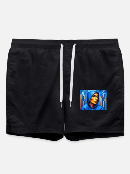 Face Cubism - Swim Trunks - black