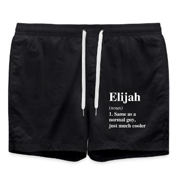 Elijah Définition Cool Nom Dire Cadeau - Short de bain - noir - Devant - AI Model Male 185 light (185cm)