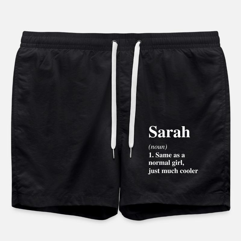 Sarah Definition Cool Name Saying Gift - Swim Trunks - black