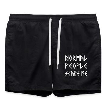 Normal People Scare Me - Short de bain - noir - Devant - AI Model Male 185 light (185cm)