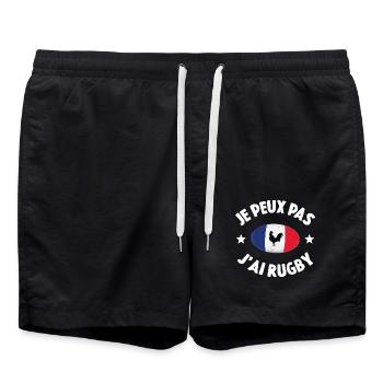 Je Peux Pas J'ai Rugby - Short de bain - noir - Devant - AI Model Male 185 light (185cm)