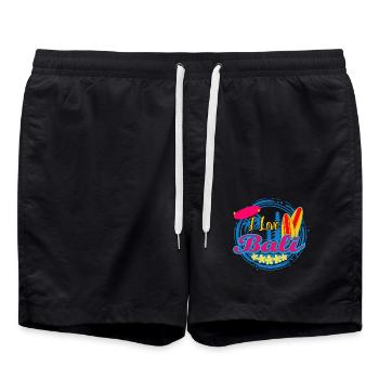 I Love Bali - Swim Trunks - black - Front - AI Model Male 185 light (185cm)
