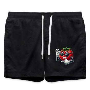 Coole Tomate Sonnenbrille Cartoon Veggie Spaß - Badeshorts - Schwarz - Vorne - AI Model Male 185 light (185cm)