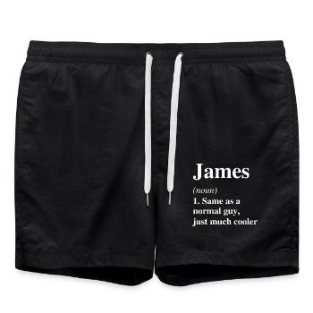 James Definition Cool Name Saying Gift - Swim Trunks - black - Front - AI Model Male 185 light (185cm)