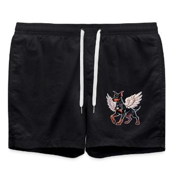 Elegant Doberman Angel Love Pet - Swim Trunks - black - Front - AI Model Male 185 light (185cm)