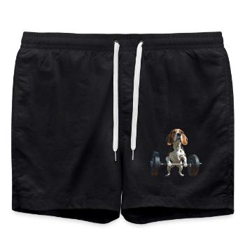 Beagle - Badeshorts - Schwarz - Vorne - AI Model Male 185 light (185cm)