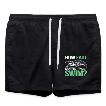 Crocodile Hunting Hunter Hunting - Swim Trunks - black - Front - AI Model Male 185 light (185cm)