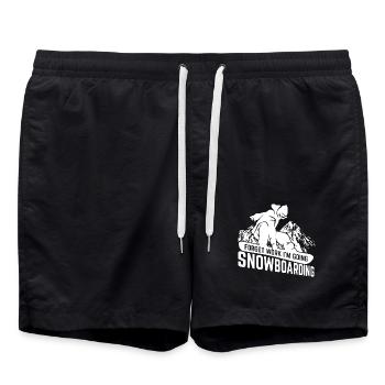I Am Going Snowboarding - Swim Trunks - black - Front - AI Model Male 185 light (185cm)