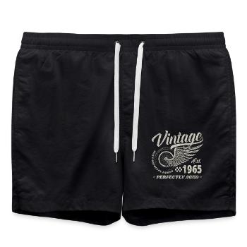 60e anniversaire 60 ans Né 1965 Homme Femme - Short de bain - noir - Devant - AI Model Male 185 light (185cm)