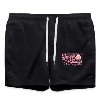 Pâtissier Faire des choses sucrées Cupcake - Short de bain - noir - Devant - AI Model Male 185 light (185cm)