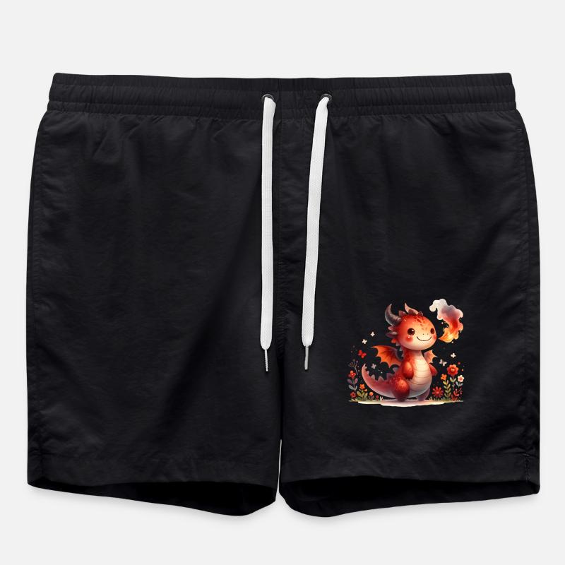 Drache - Badeshorts - Schwarz