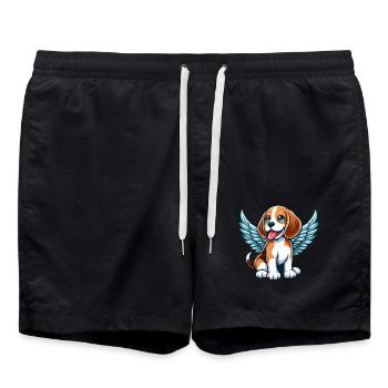 Ange Beagle mignon avec des ailes Cartoon Chibi - Short de bain - noir - Devant - AI Model Male 185 light (185cm)