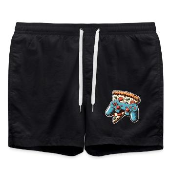 Pizza Gaming Gamer - Short de bain - noir - Devant - AI Model Male 185 light (185cm)