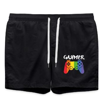 Gaymer - Badeshorts - Schwarz - Vorne - AI Model Male 185 light (185cm)