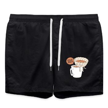 Café Caféine Barista Espresso - Short de bain - noir - Devant - AI Model Male 185 light (185cm)