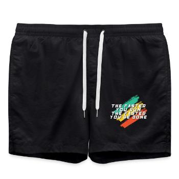 Marathon Runner Faster You Run Faster Done Running - Swim Trunks - black - Front - AI Model Male 185 light (185cm)