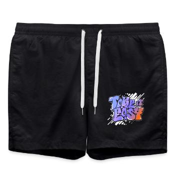 Take it Easy englische Sprüche Motivieren Graffiti - Badeshorts - Schwarz - Vorne - AI Model Male 185 light (185cm)