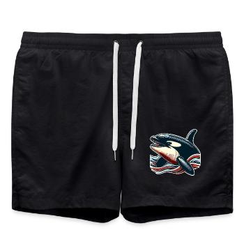 Orca Killer Whale - Swim Trunks - black - Front - AI Model Male 185 light (185cm)